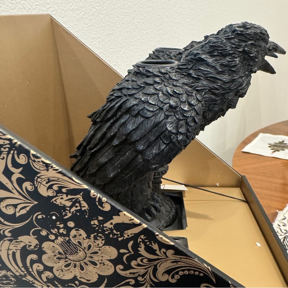 Crow taper Candle Holders pair - Picture 6 of 16